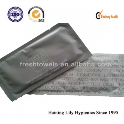 disposable Airline wet towels/wipes single pack customized single wet wipes