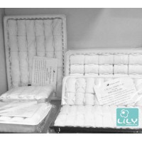 Good Quality disposable rolled airline towel cotton towel in tray with tong